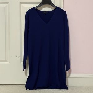 Eileen Fisher V-Neck Merino Wool Tunic Knit Sweater Petite Small